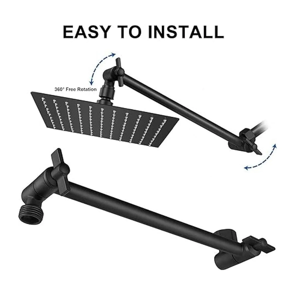 HarJue Cabezal de ducha cuadrado de acero inoxidable de_5