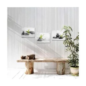 Biuteawal Lienzo zen de 3 piezas para decoración de baño_5