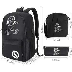 Pawsky Mochila escolar luminosa de anime para monopatín_5