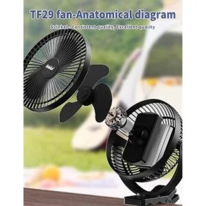 Svinkal Ventilador portátil USB con clip ventilador_6