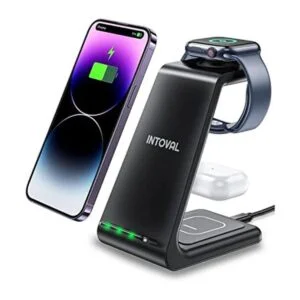 Intoval Estación de carga inalámbrica cargador 3 en 1_1