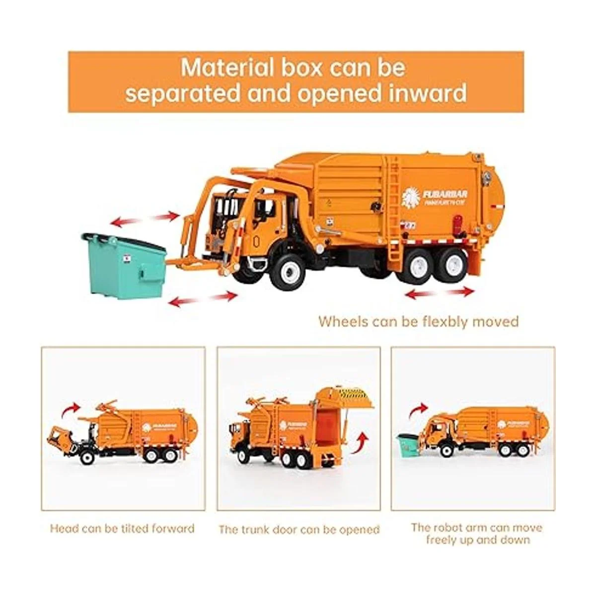 Fubarbar Juguetes para camiones de basura modelo de_6