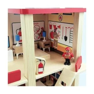 BBtinker Juego de estación de bomberos de madera casa de_2