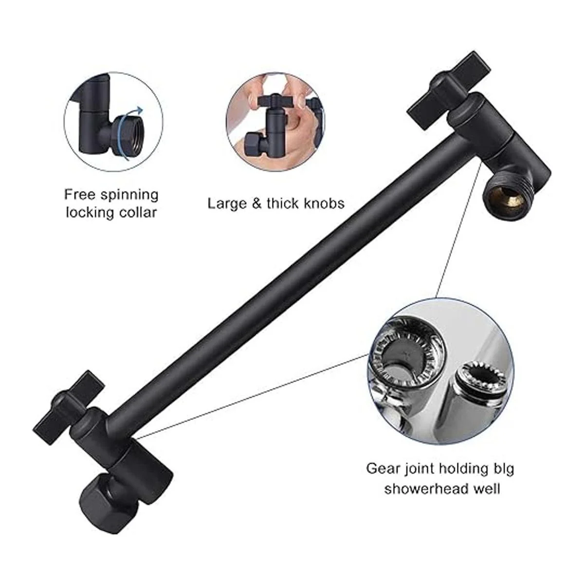 HarJue Cabezal de ducha cuadrado de acero inoxidable de_4