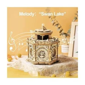 ROKR Caja de música de rompecabezas de madera 3D jardín_2