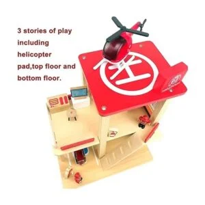 BBtinker Juego de estación de bomberos de madera casa de_5