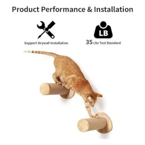 FUKUMARU Muebles de pared para gatos escalón de escalada_3