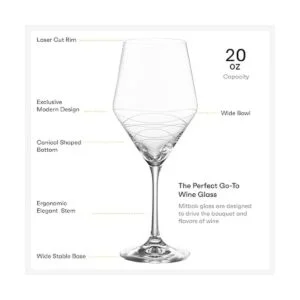 Juego de 4 copas de vino tinto Elegante juego de copas_5