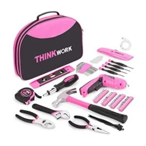 THINKWORK Kit de herramientas rosa de 122 piezas con_1