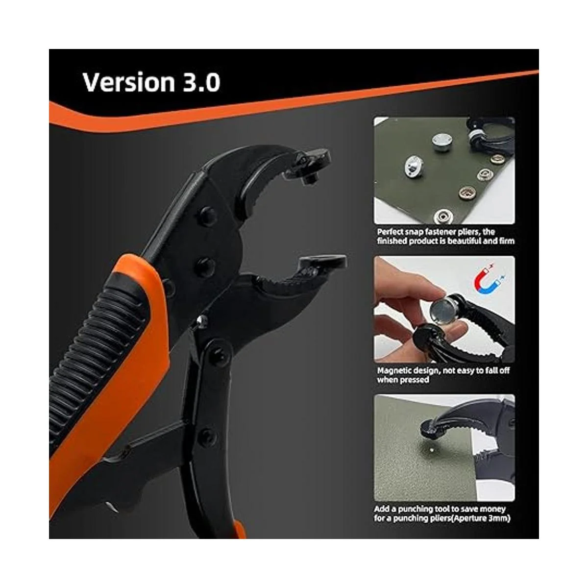 Heavy Duty Snap Fastener Tool Adjustable Snap Setter Tool_2