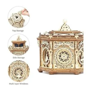 ROKR Caja de música de rompecabezas de madera 3D jardín_3