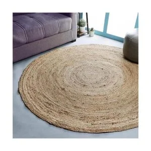 Hausattire Alfombra trenzada de yute tejida a mano_2