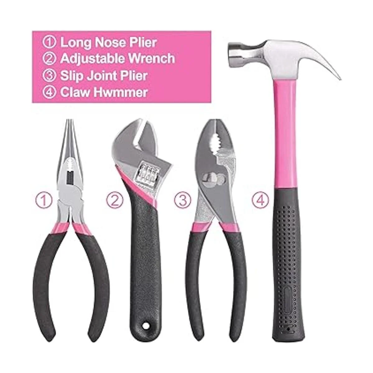 THINKWORK Kit de herramientas rosa de 122 piezas con_5