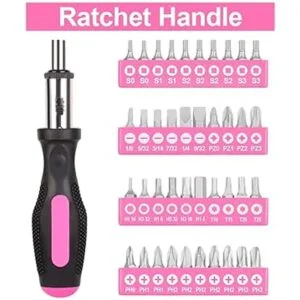 THINKWORK Kit de herramientas rosa de 122 piezas con_4