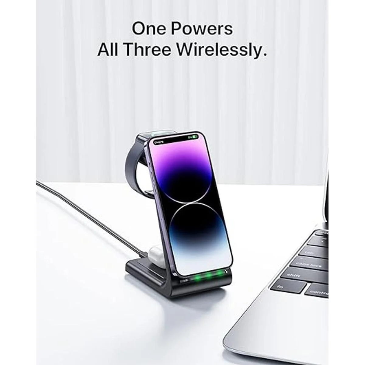Intoval Estación de carga inalámbrica cargador 3 en 1_2