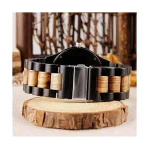 Mens Wood Watches Handmade Woooden Analog Quartz Skeleton_6