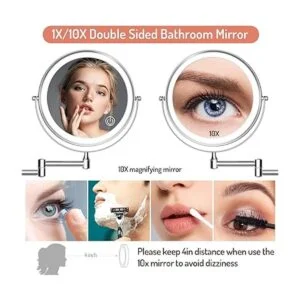 Espejo de maquillaje iluminado de pared recargable_4