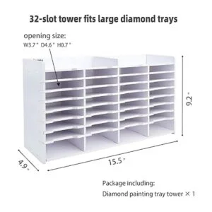 Sanfurney Organizador de torre de 32 ranuras para pintura_5