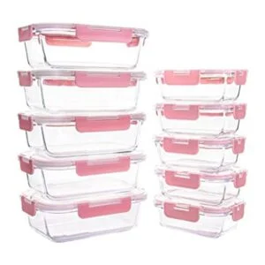 Paquete de 10 recipientes de vidrio para almacenamiento de_1