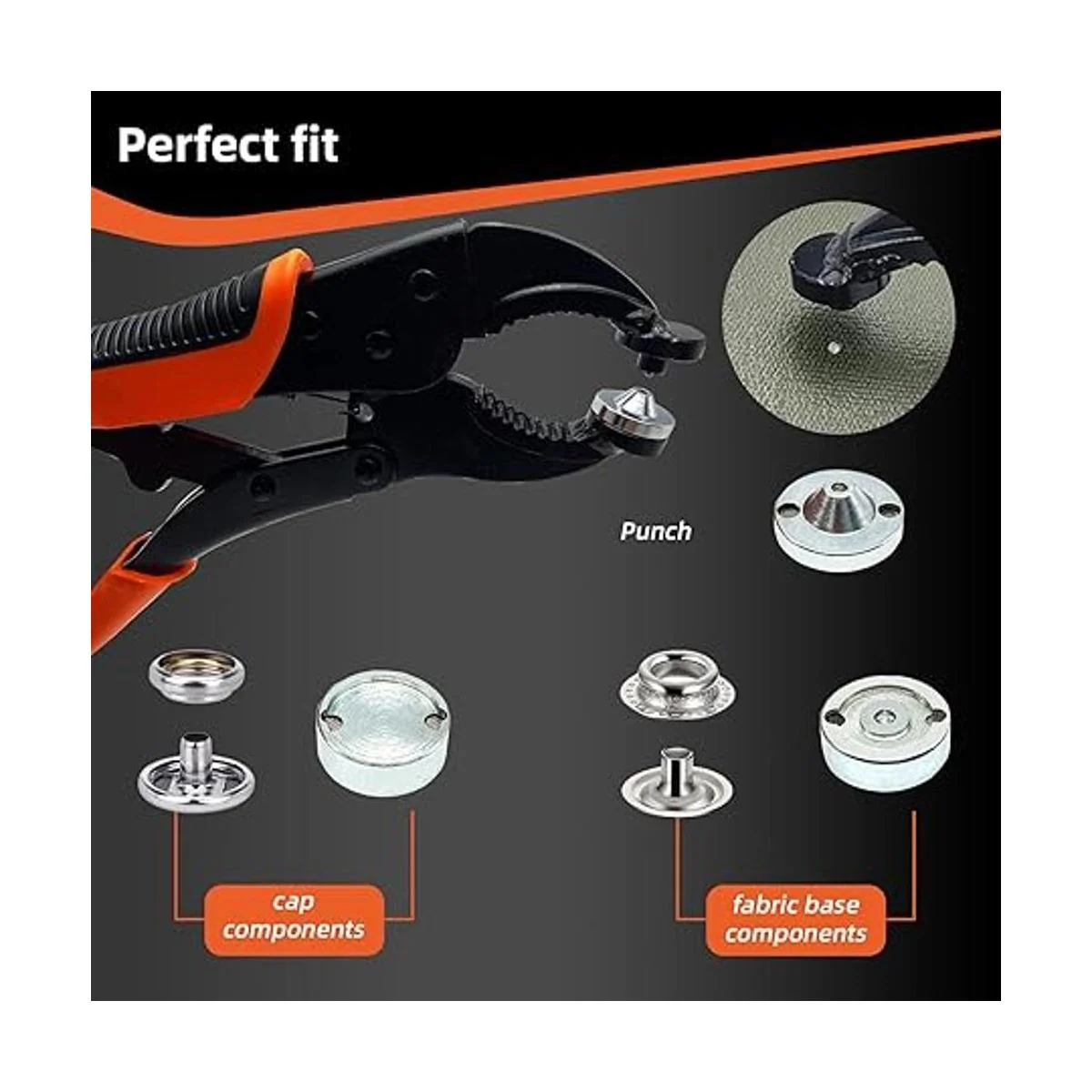 Heavy Duty Snap Fastener Tool Adjustable Snap Setter Tool_5