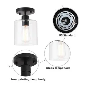 KLSS Lámpara de techo semiempotrada de vidrio de granja_3