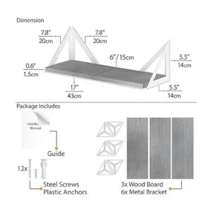 Wallniture Minori Estantes flotantes grises para pared_3