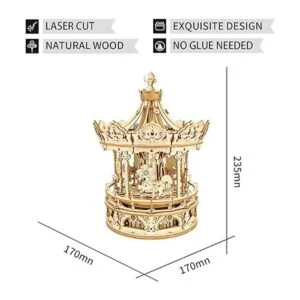 ROKR Kits de construcción de modelo de carrusel de madera_4