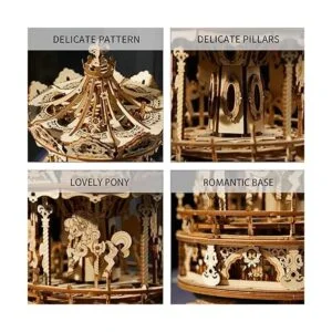 ROKR Kits de construcción de modelo de carrusel de madera_5