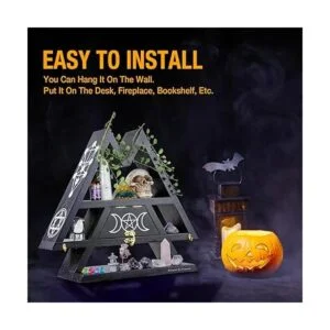 Pracaniz Estante de cristal con cajón de solapa y ganchos_5