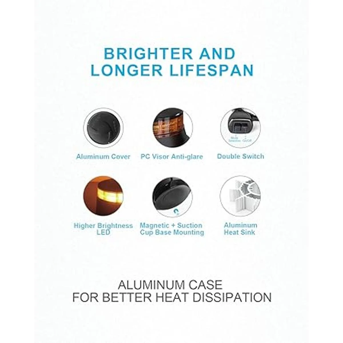 Agrieyes Faro ámbar de 4.2 pulgadas 7 modos intermitentes_2