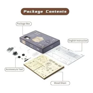 ROKR Caja de música de rompecabezas de madera 3D jardín_5