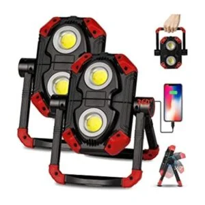 Luz de trabajo LED recargable 2 COB 2500LM plegable luz_1