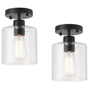 KLSS Lámpara de techo semiempotrada de vidrio de granja_1