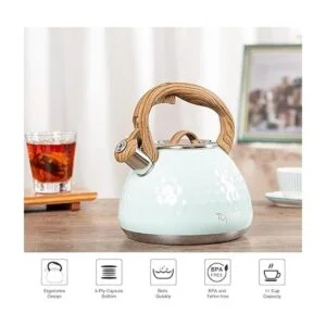 Toptier Hervidor de té tetera silbante con mango de_5