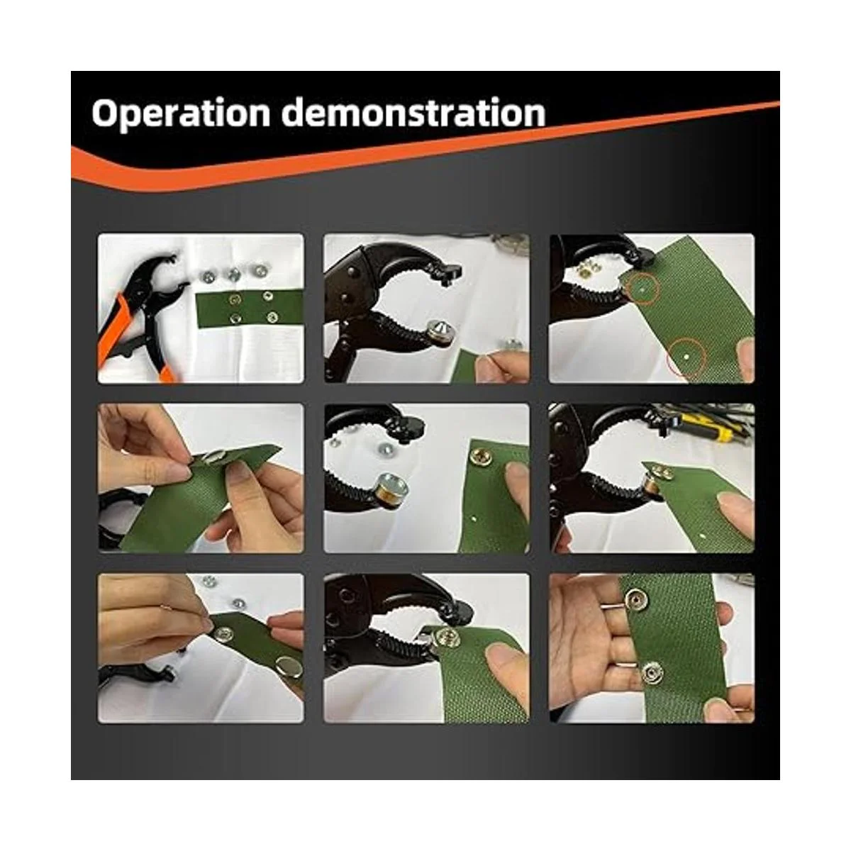 Heavy Duty Snap Fastener Tool Adjustable Snap Setter Tool_6