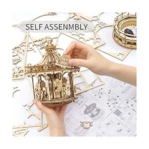 ROKR Kits de construcción de modelo de carrusel de madera_3