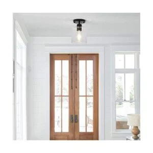 KLSS Lámpara de techo semiempotrada de vidrio de granja_2