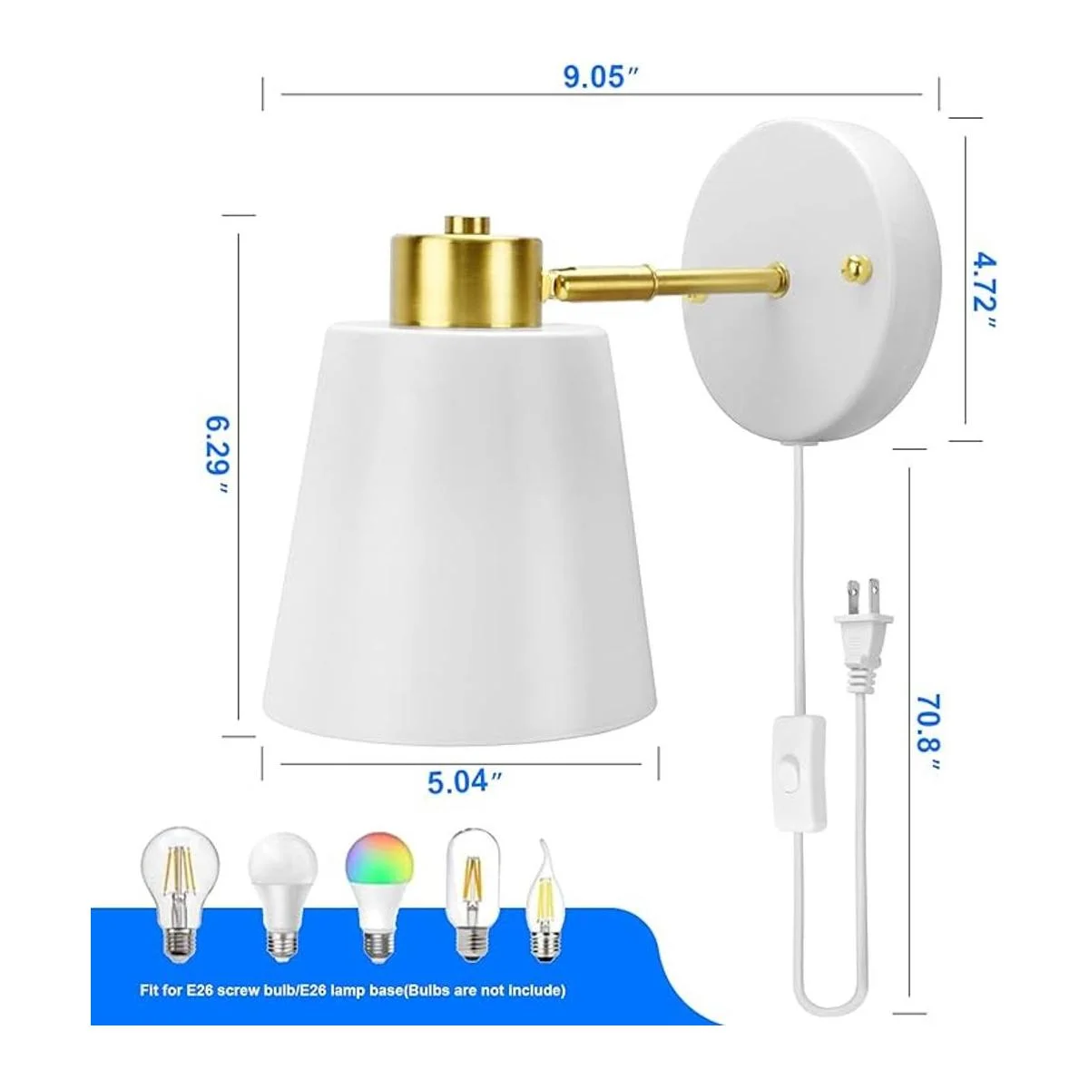 Juego de 2 apliques de pared enchufables lámpara de pared_2