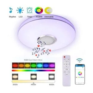 WZTO Lámpara de techo LED de música de 36 W con altavoz_2