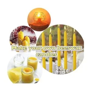 Varybeaty Base de cera de abejas 30 hojas de cera de_4