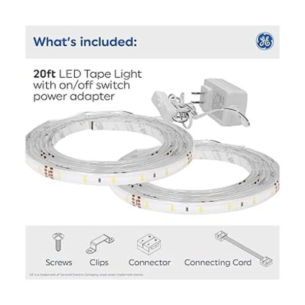 GE Cinta de luz LED color blanco frío 20 pies_4