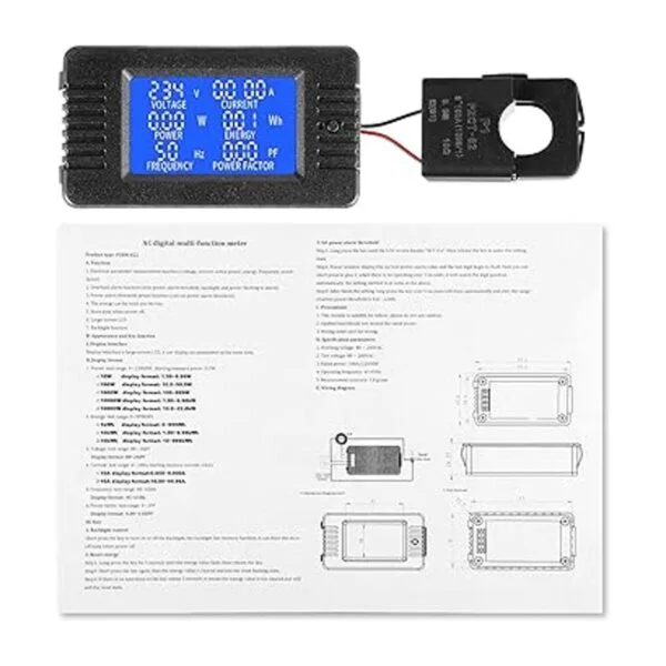 2 piezas de medidor de potencia de CA CA 80260 V 100 A_5
