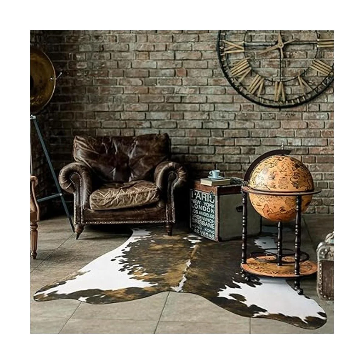 Amearea Alfombra de piel sintética de vaca alfombras con_4