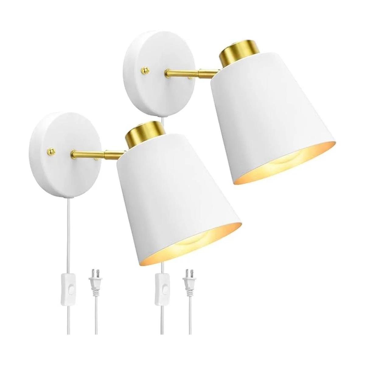 Juego de 2 apliques de pared enchufables lámpara de pared_1