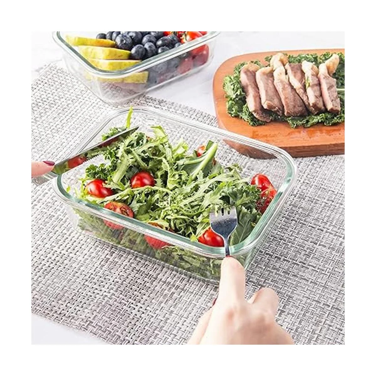 Paquete de 10 recipientes de vidrio para almacenamiento de_7