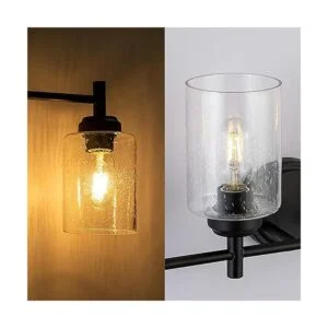 Berliget Luces de tocador de baño negras con 4 luces_4