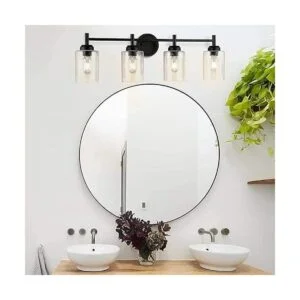 Berliget Luces de tocador de baño negras con 4 luces_3