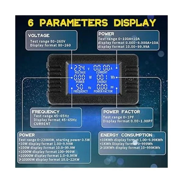 2 piezas de medidor de potencia de CA CA 80260 V 100 A_3