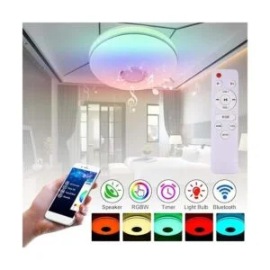 WZTO Lámpara de techo LED de música de 36 W con altavoz_3