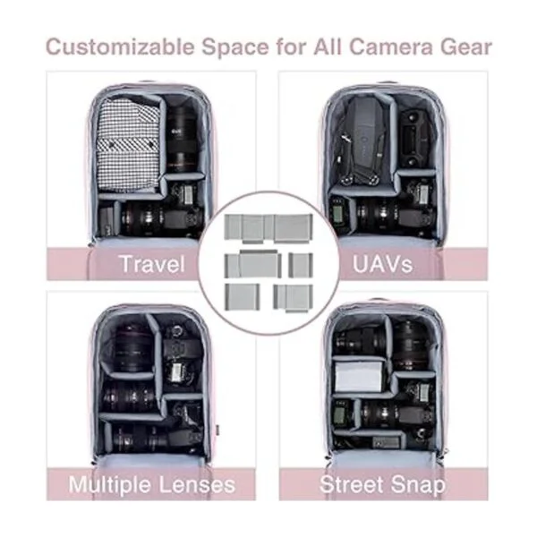 BAGSMART Mochila para cámara DSLR o SLR con espacio para_2